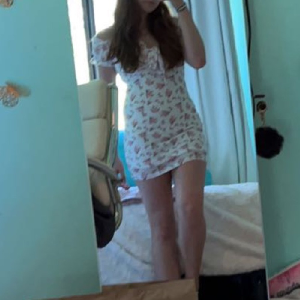 Small rose printed mini dress